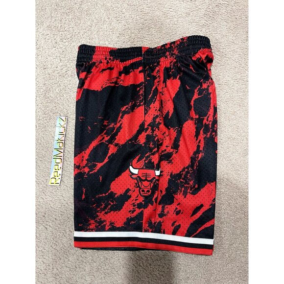 Mitchell & Ness Chicago Bulls Marble Shorts Mens Medium - Picture 2 of 5
